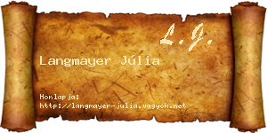 Langmayer Júlia névjegykártya